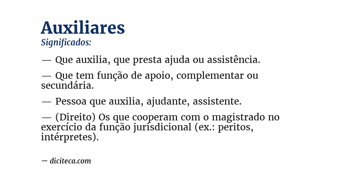 Significado de auxiliares