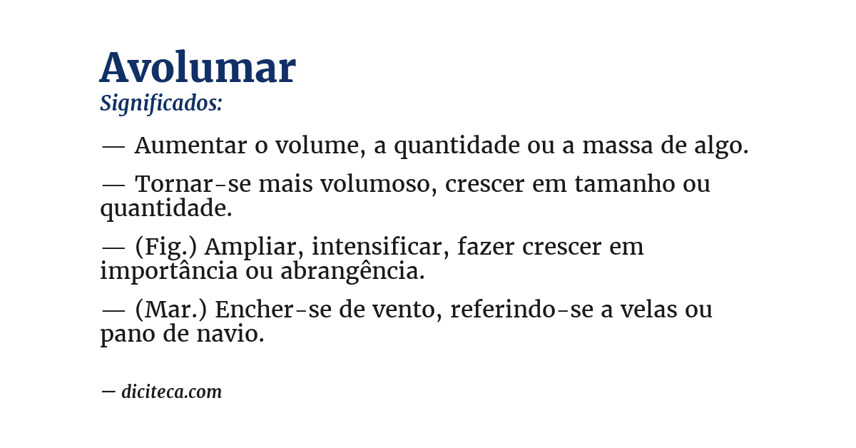 Significado de avolumar