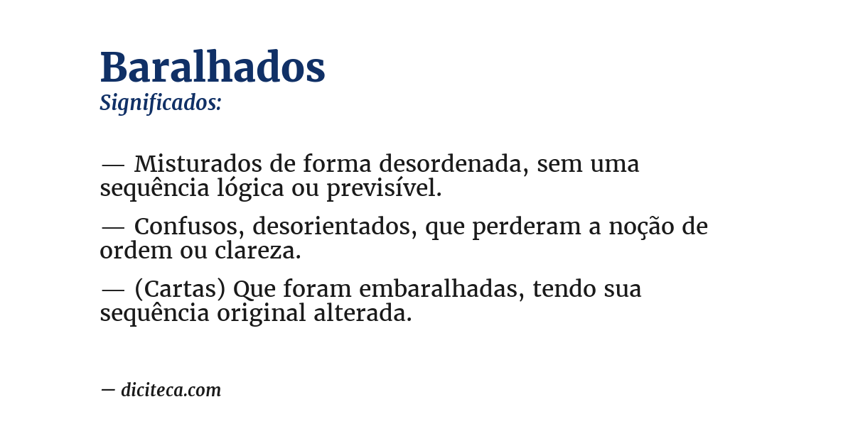 Significado de baralhados