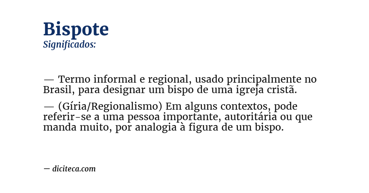 Significado de bispote