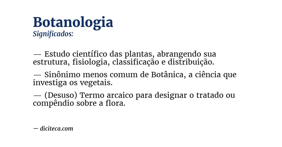 Significado de botanologia