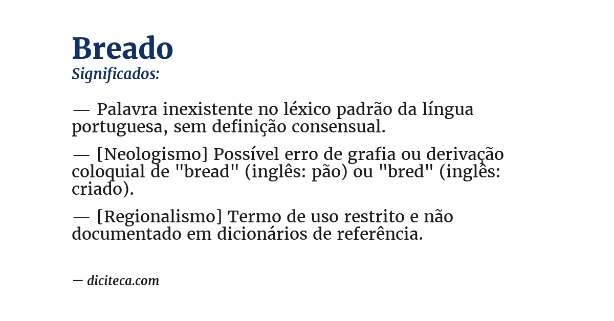 Significado de breado