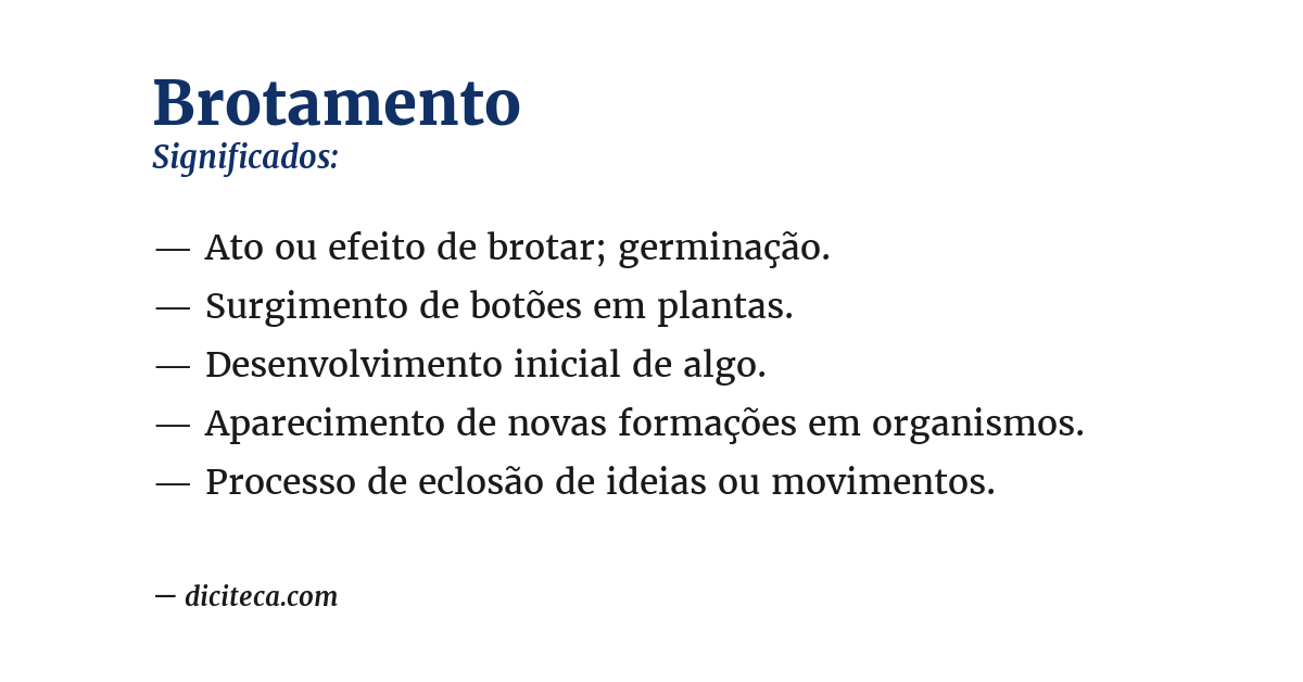Significado de brotamento