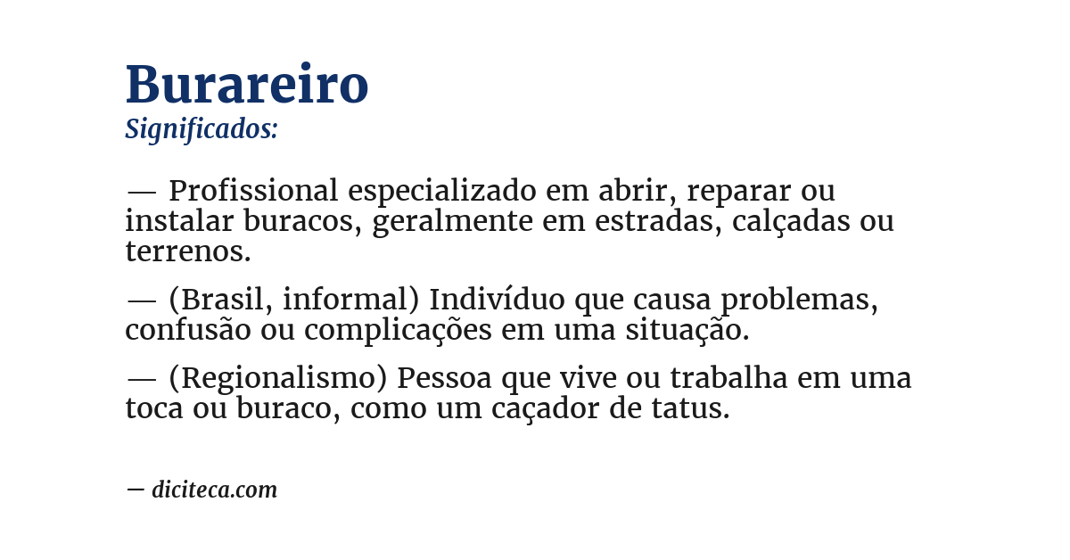 Significado de burareiro
