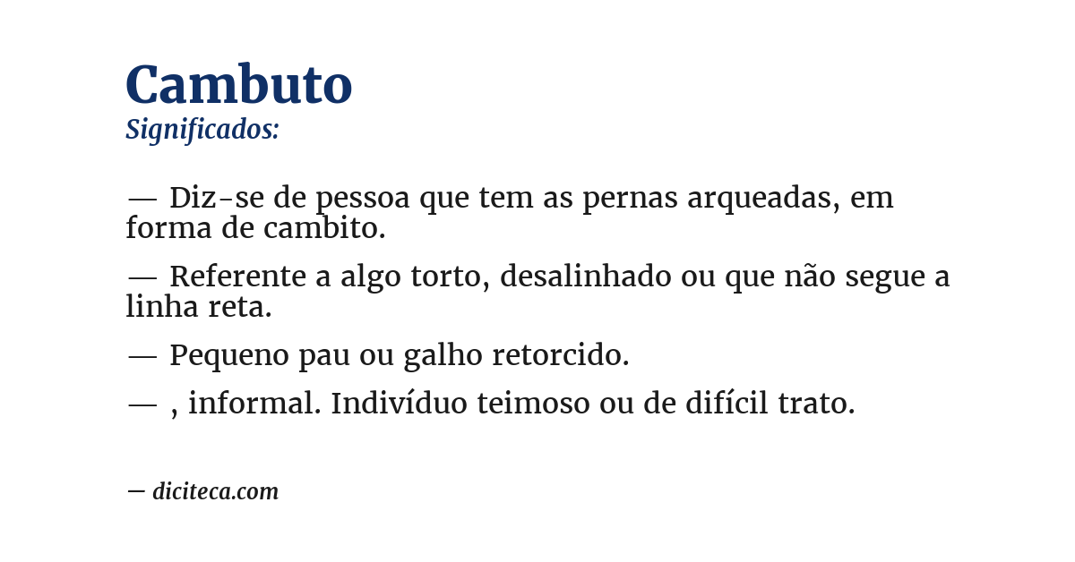 Significado de cambuto