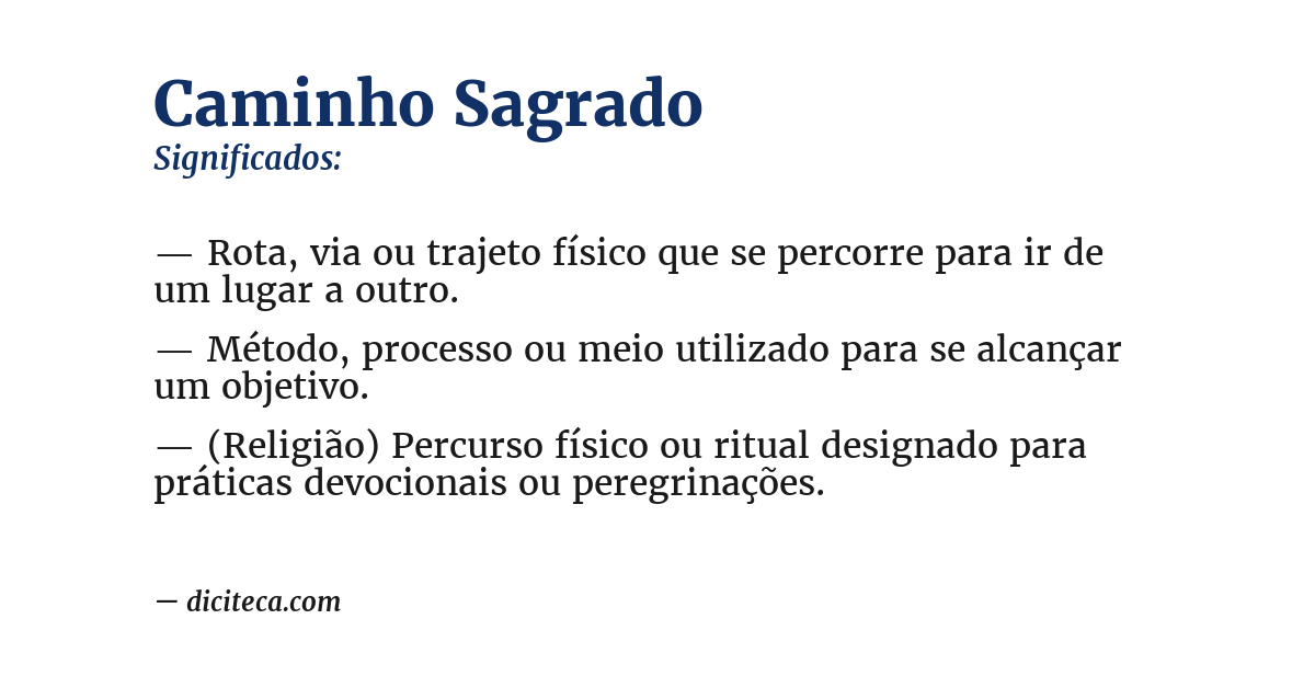 Significado de caminho sagrado