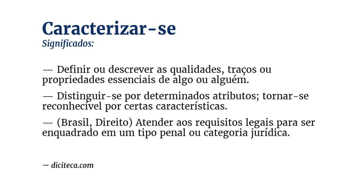 Significado de caracterizar-se