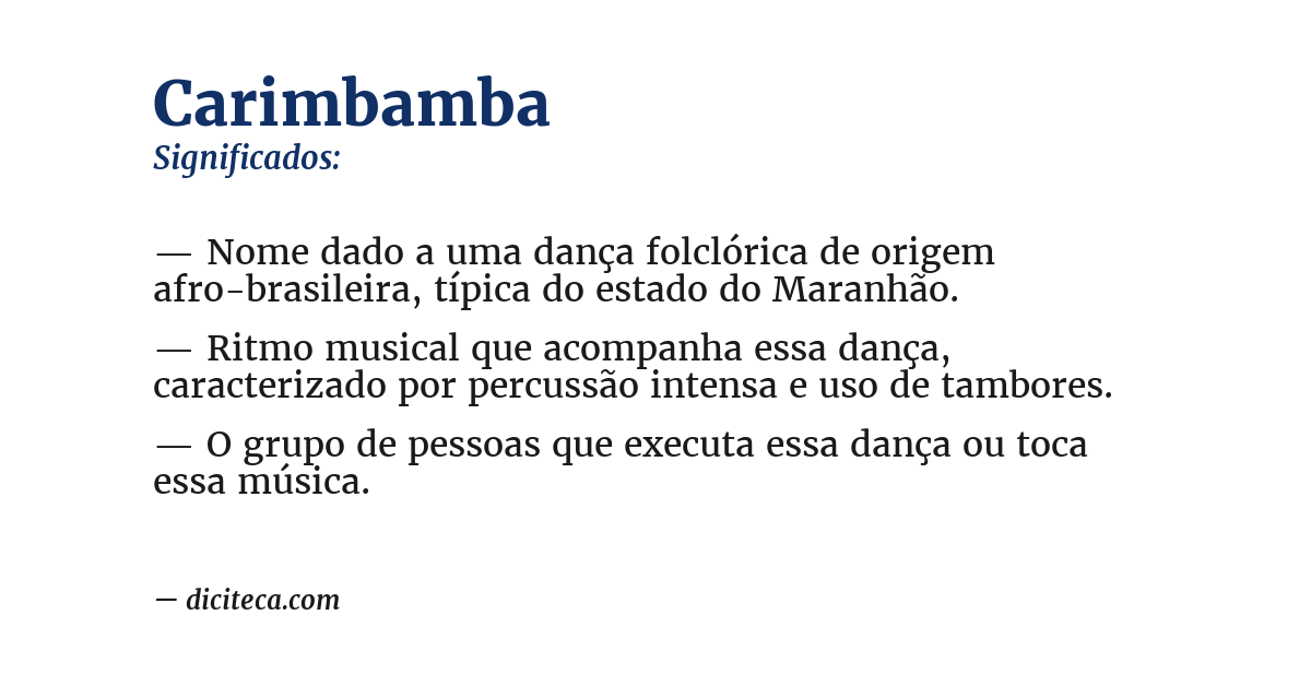 Significado de carimbamba