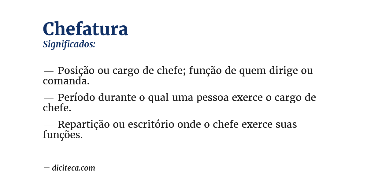 Significado de chefatura