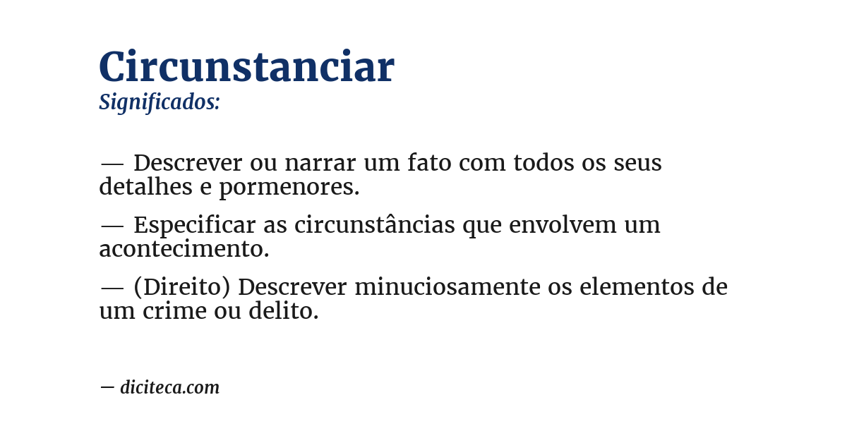 Significado de circunstanciar