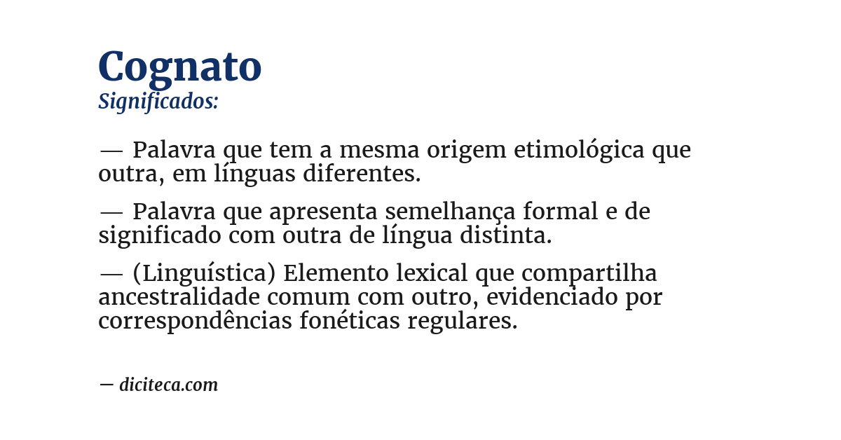 Significado de cognato