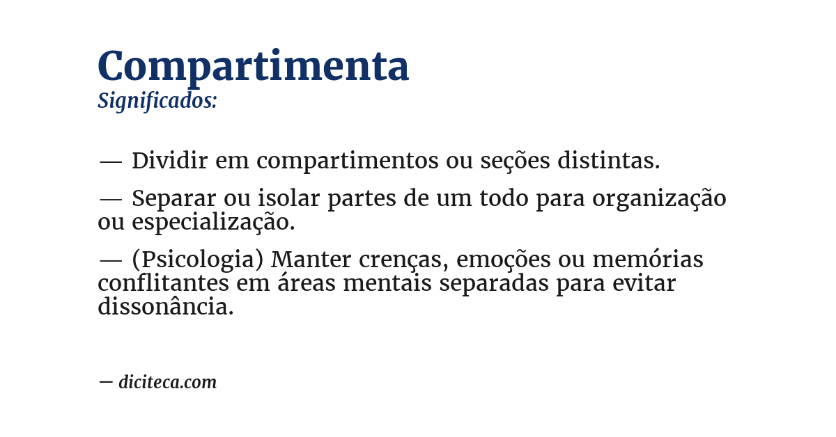 Significado de compartimenta