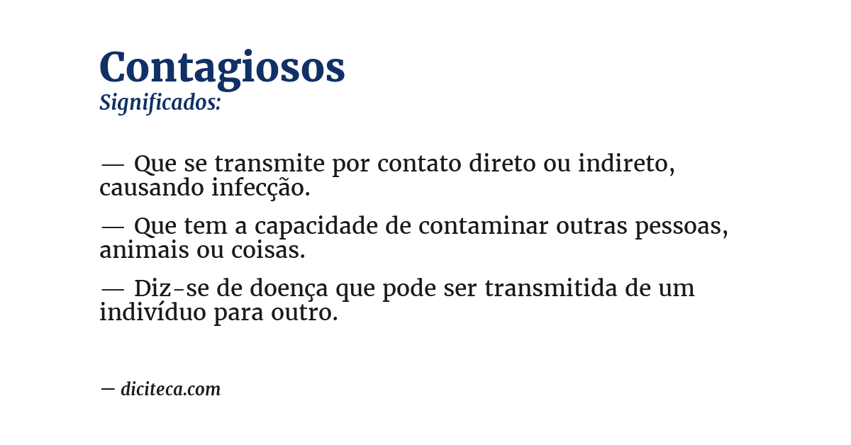Significado de contagiosos