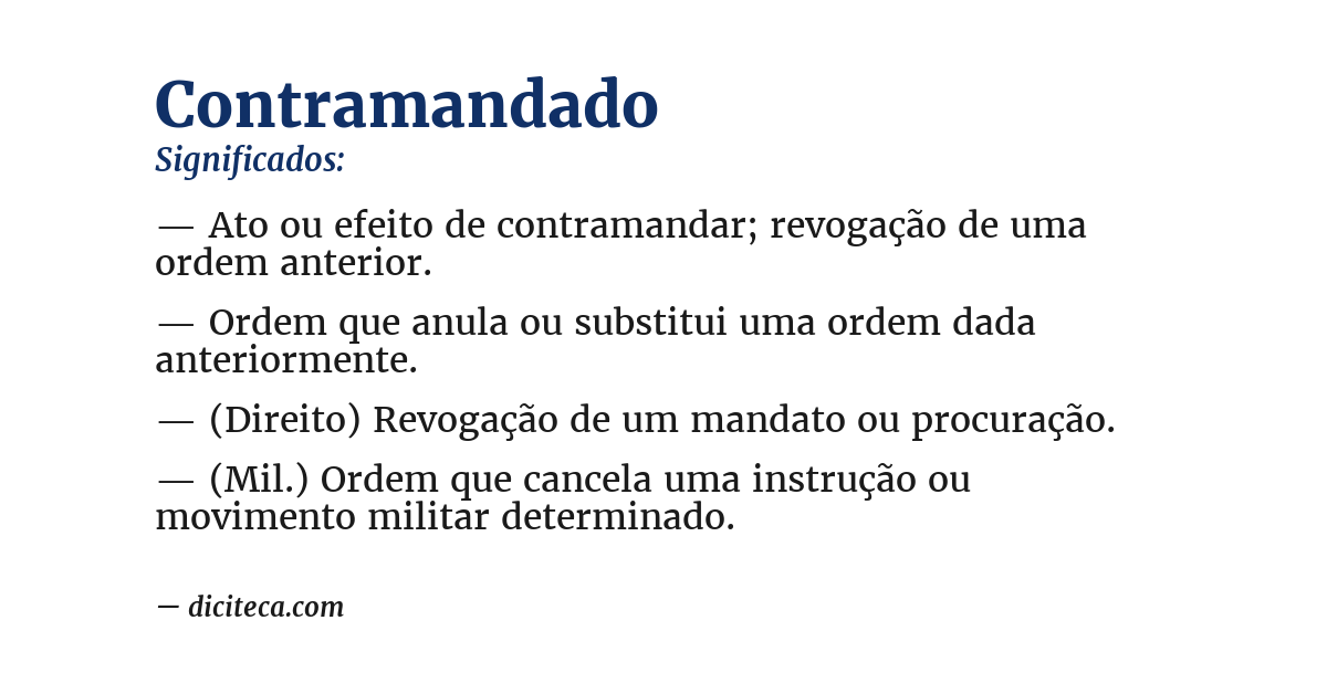 Significado de contramandado