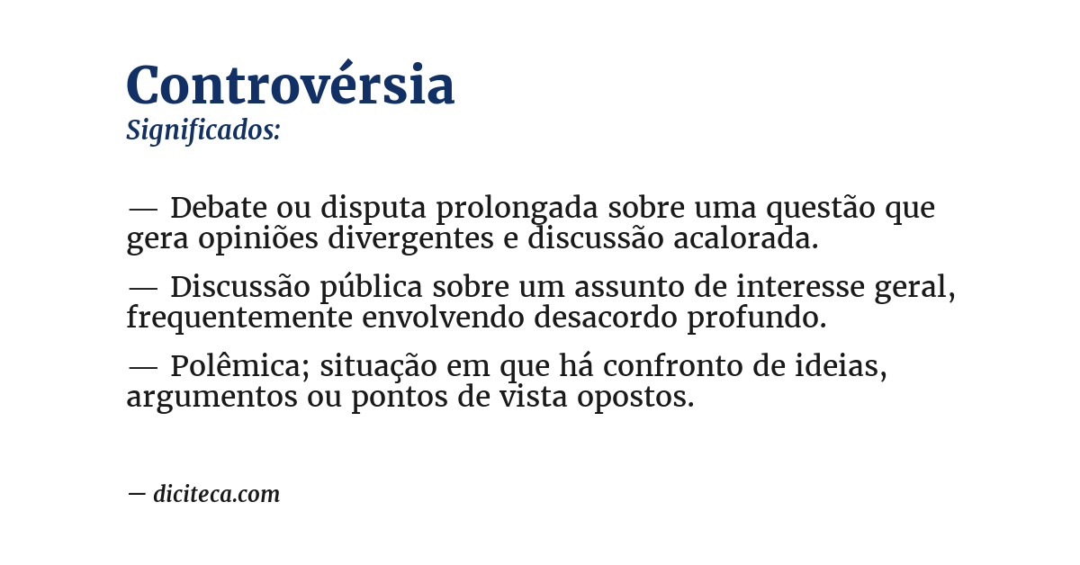 Significado de controvérsia