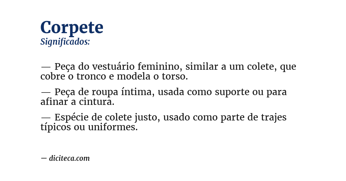 Significado de corpete