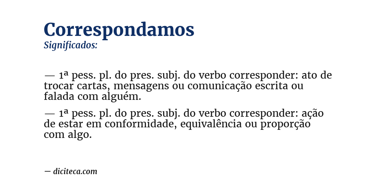 Significado de correspondamos