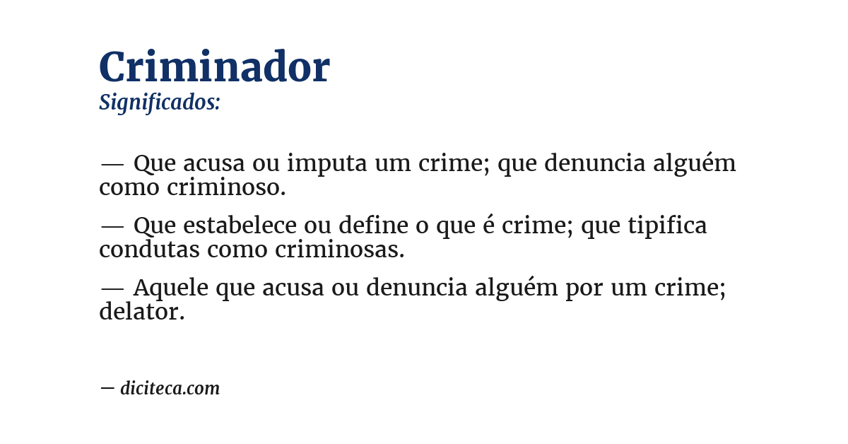 Significado de criminador