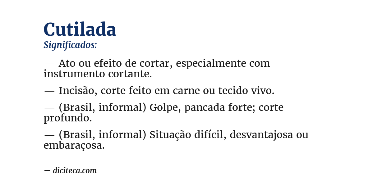 Significado de cutilada
