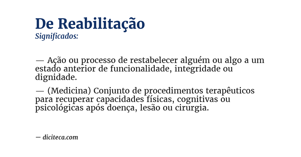 Significado de de reabilitação