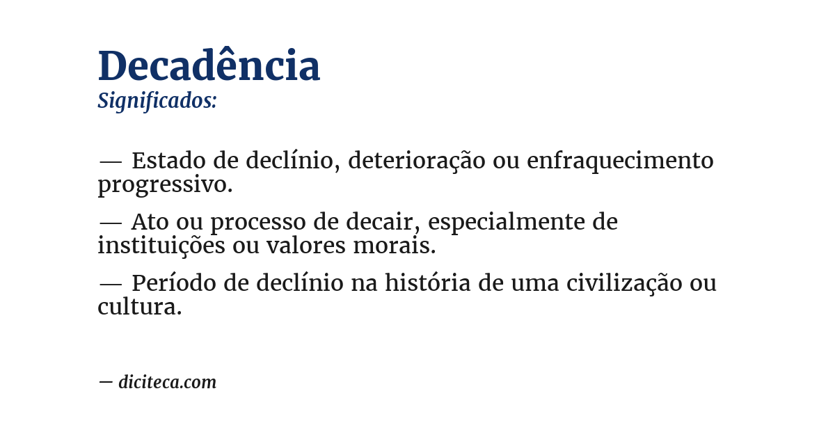 Significado de decadência
