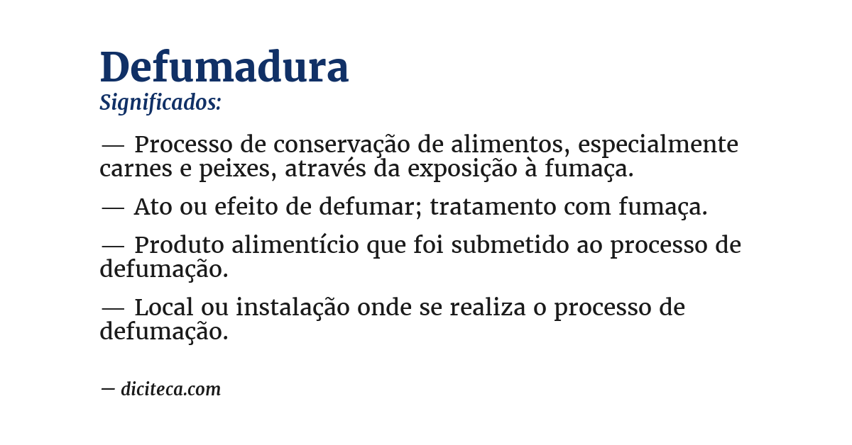 Significado de defumadura