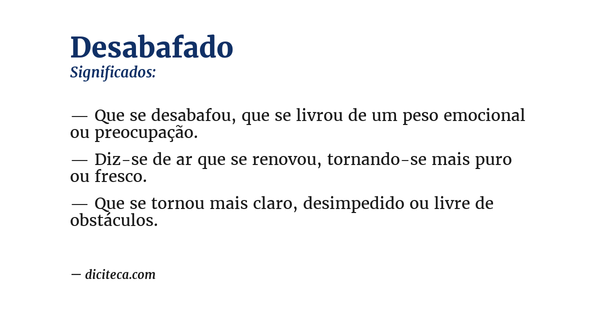 Significado de desabafado