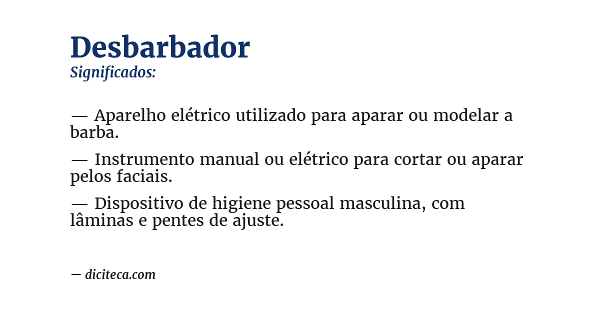 Significado de desbarbador