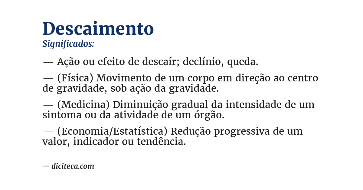 Significado de descaimento