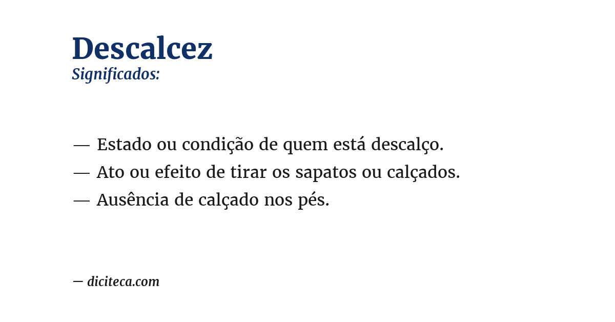 Significado de descalcez