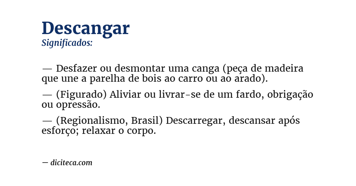 Significado de descangar