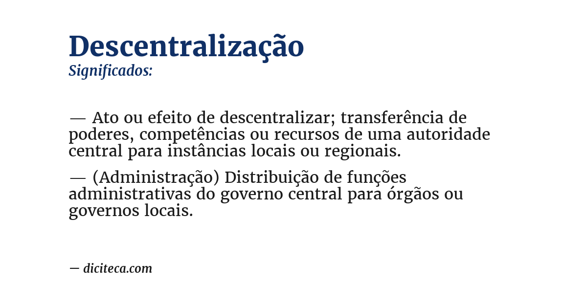 Significado de descentralização