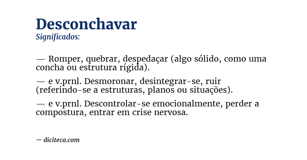 Significado de desconchavar
