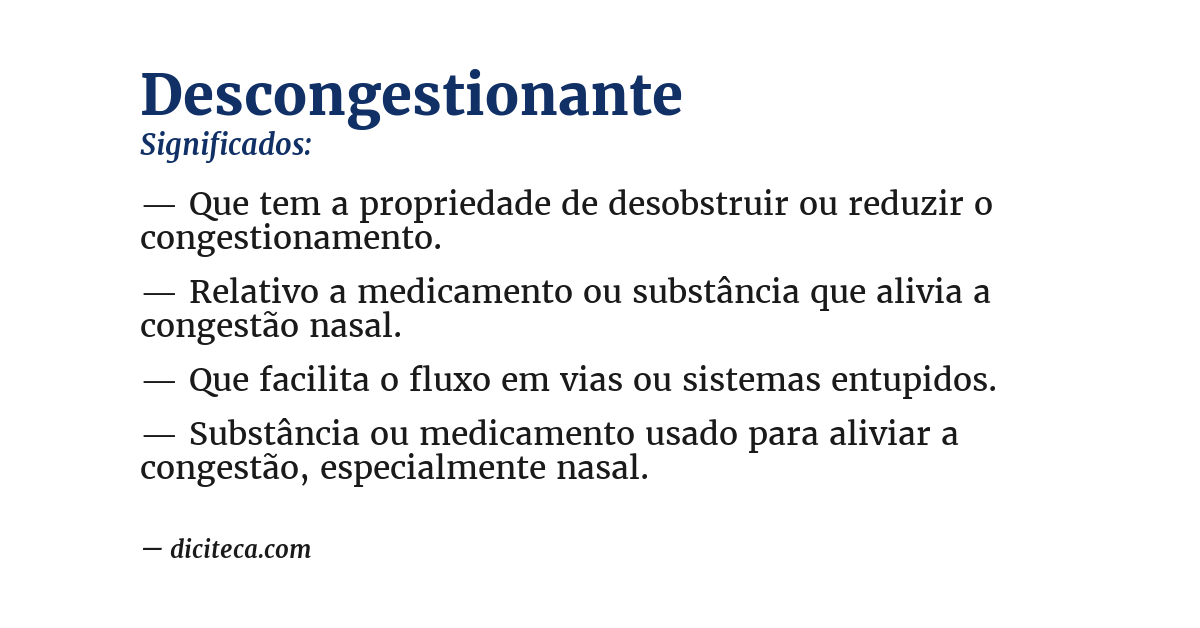Significado de descongestionante