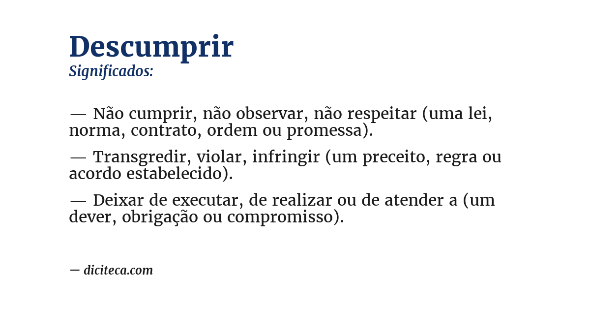 Significado de descumprir