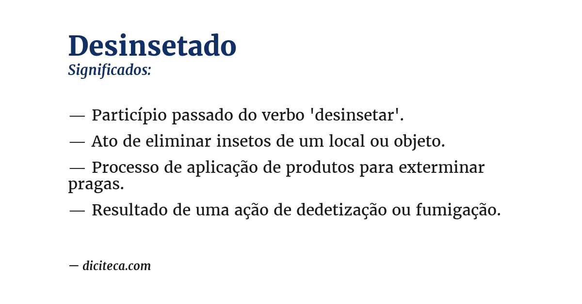 Significado de desinsetado