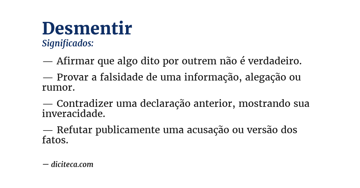 Significado de desmentir