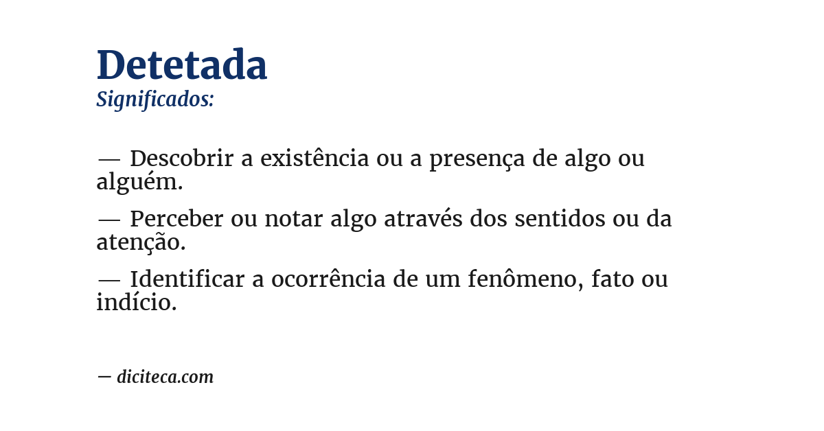 Significado de detetada