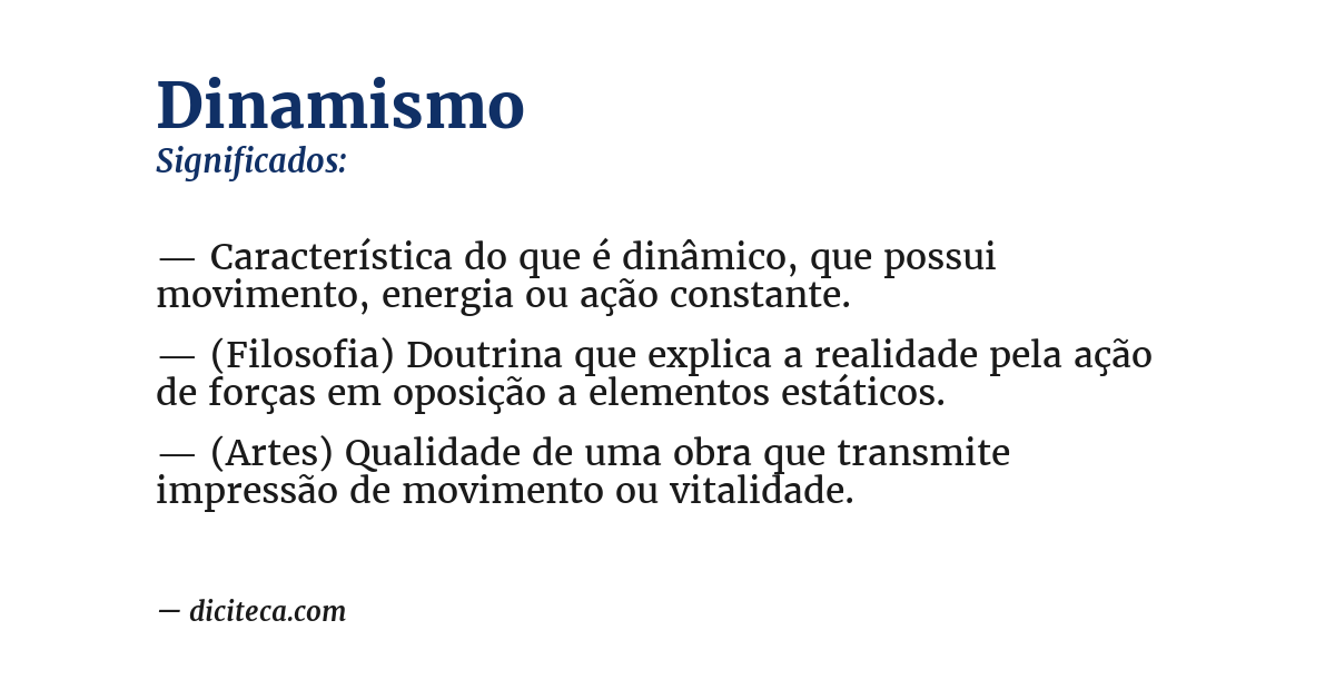 Significado de dinamismo