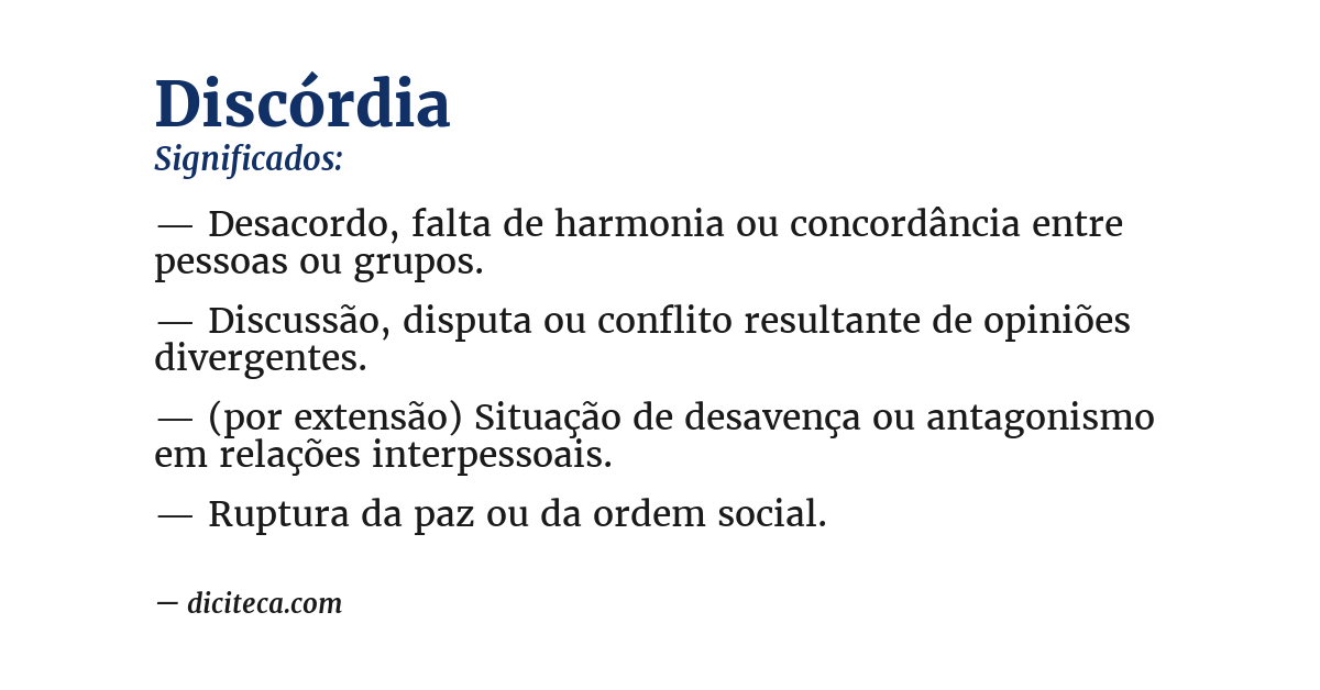 Significado de discórdia