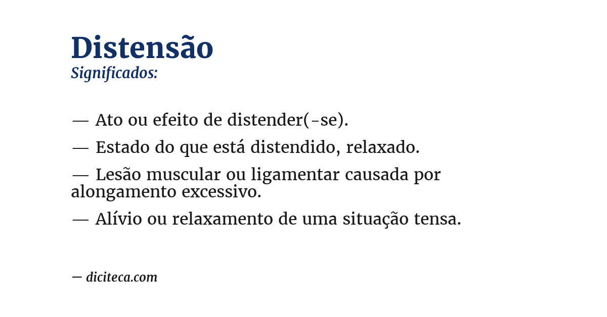Significado de distensão