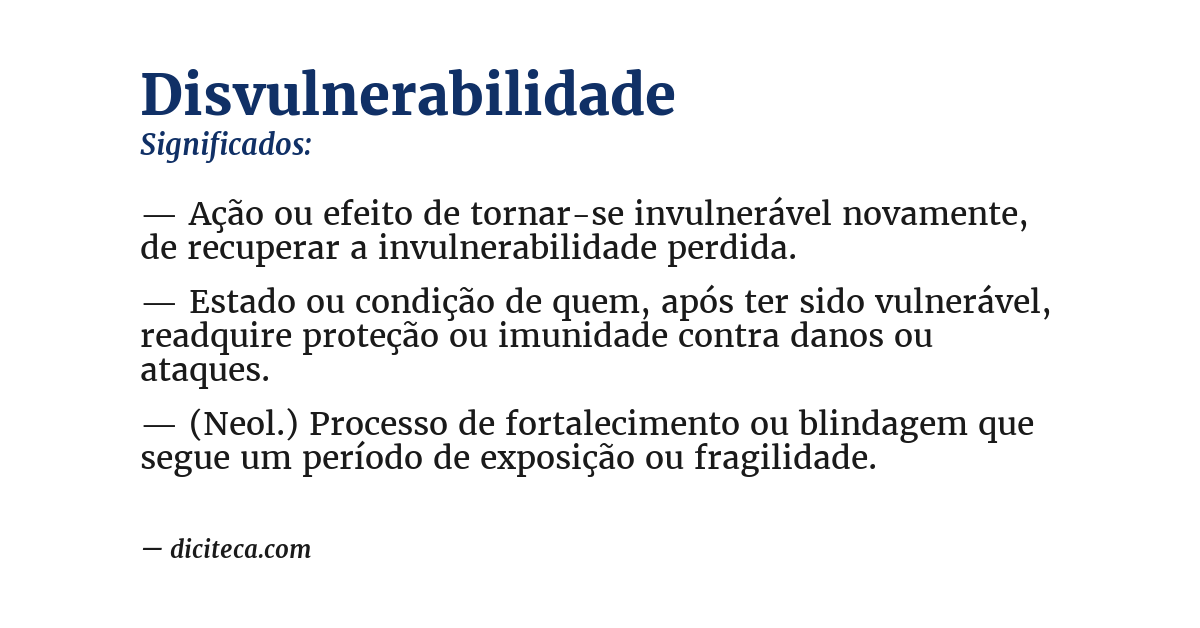 Significado de disvulnerabilidade