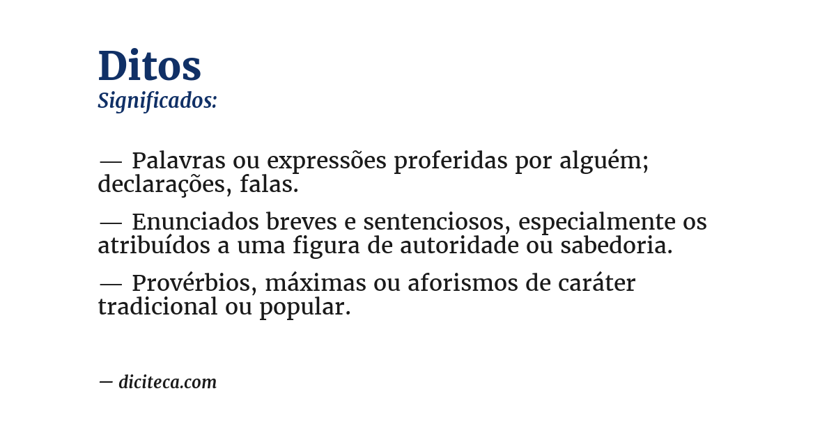 Significado de ditos
