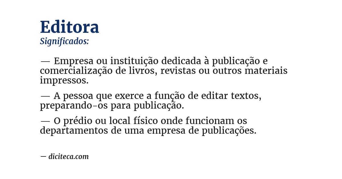 Significado de editora