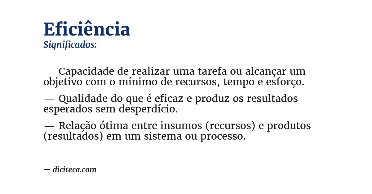 Significado de eficiência