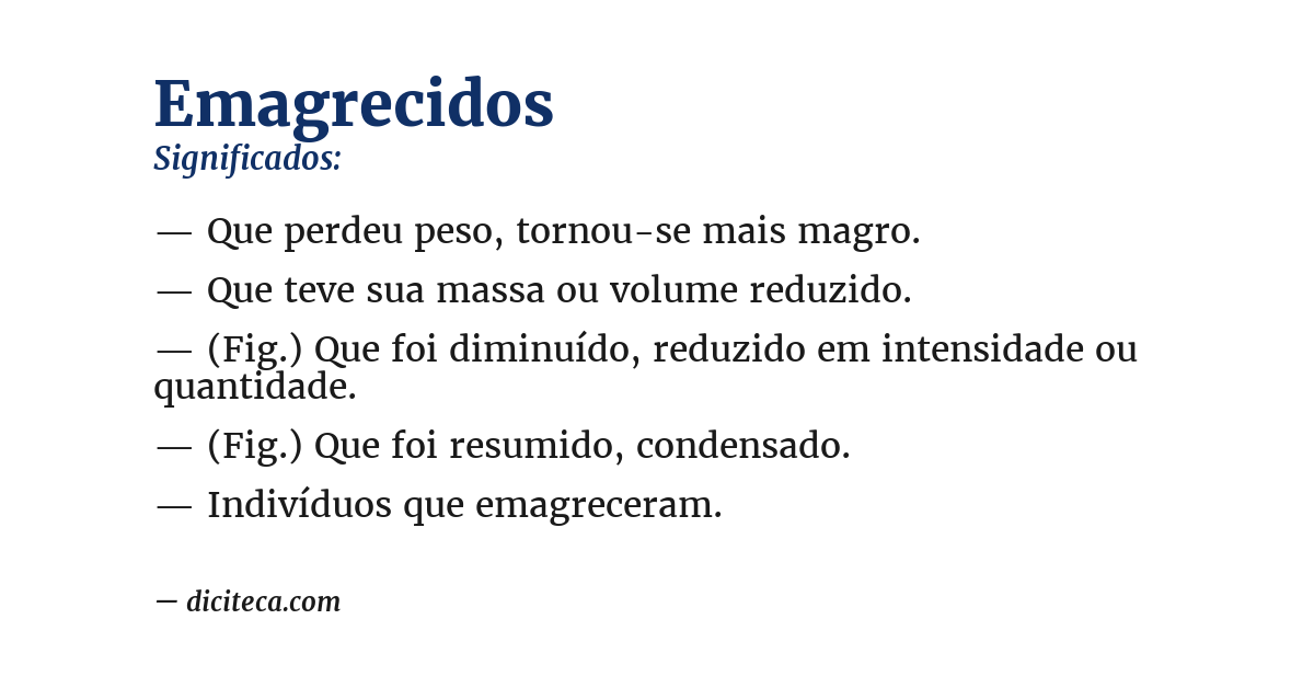 Significado de emagrecidos