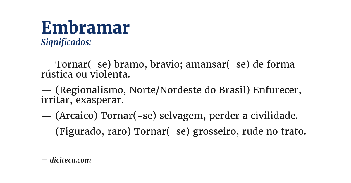 Significado de embramar