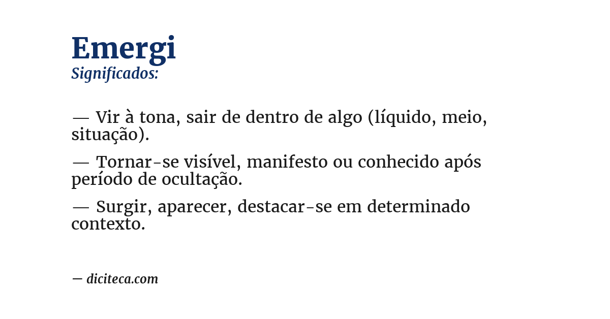 Significado de emergi