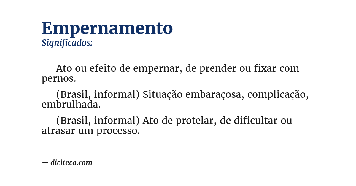 Significado de empernamento