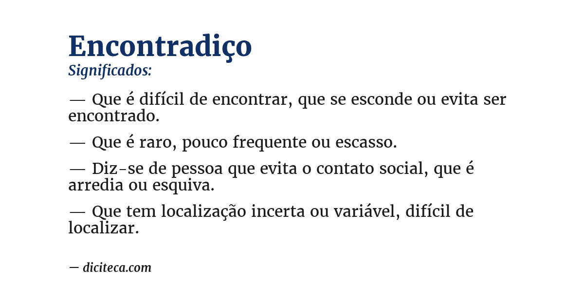 Significado de encontradiço